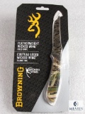 New Browning Featherweight Wicked Wing Fixed Blade Skinner Knife with Camo Sheath