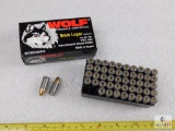 NEW 50 rounds WOLF 9mm Luger ammo, 115 gr., Steel case