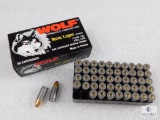 NEW 50 rounds WOLF 9mm Luger ammo, 115 gr., Steel case