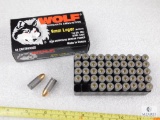 NEW 50 rounds WOLF 9mm Luger ammo, 115 gr., Steel case