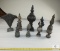 Lot of Decorative Finials and Cast Iron Fan Vase