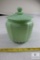 Vintage Green Milk Glass Canister Cracker Jar