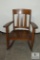 Antique Tiger Oak Wood Rocking Chair