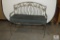 Metal Scroll Bench 40-inches long with Green Cushion