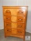 Art Deco Style - Modern 4-Drawer Dresser with Brass and amber acrylic handles