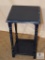 Wooden Accent Table / Plant Stand painted & distressed dark blue - 14-inches square on top and