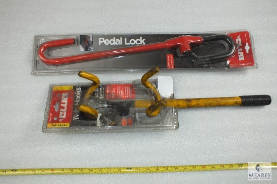 Lot of (2) The Club Twin Hooks & Pedal Lock Anti-Theft Devices