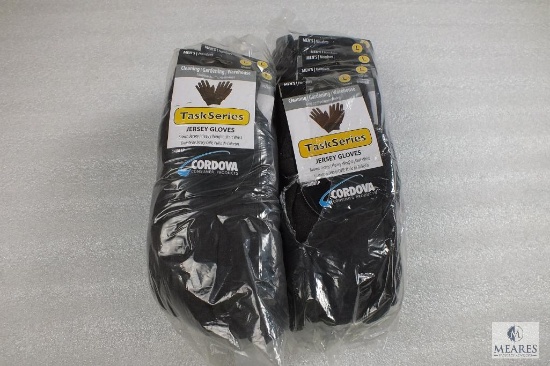 Lot of (2) New Packs Cordova Jersey Brown Gloves Size Large (20 Pairs Total)
