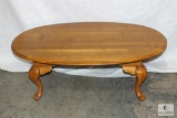 Solid Oak French Provincial Style Oval Side Table 46 x 27 x 16 Tall