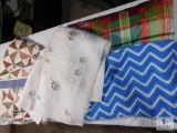 Lot of Two Vintage Quilts, Afghan, and Fleece Blanket
