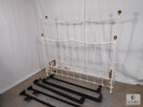 Vintage Full Size Cast Iron Headboard & Footboard Bed Frame includes rails