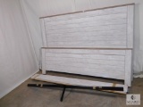 Ashley Furniture Whitewash Farmhouse Bed Frame King Size with Rails