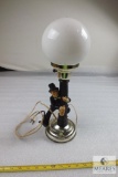 Vintage Table Lamp Charlie Chaplin Lightpost Style Cast Iron Base