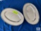 Lot of 2 - Stainless Steel Oval Platters