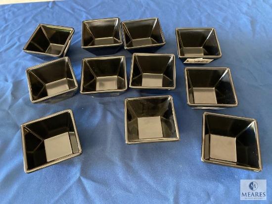 Lot of 11 - Black Square Sauce Cups