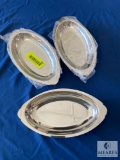 Lot of 3 - AdCraft 12 oz. Au gratin Oval Dishes