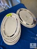 Lot of 8 - 14 x 9 Tar-Hong Stainless Steel Oval Platters
