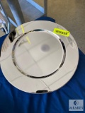 Lot of 6 - Chrome Celebration Charger Plates - 12 inch