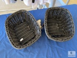 Lot of 2 - G.E.T. Designer Melamine Polyweave Baskets WB-1506-BK