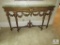 Antique Entry Hall Table Gold Tone Ornate Carved with Glass Top