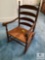 Antique Wooden Ladderback Child's Rocking Chair