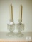 Pair of Glass Candle Holders