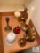 Decorative bell lot - brass and porcelain