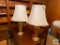 Pair of Two Brass Base Table Lamps