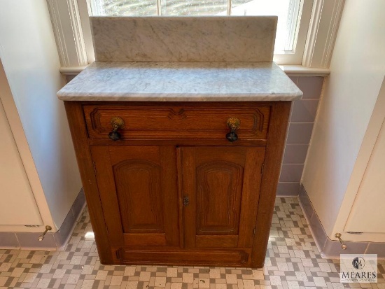 Antique marble-top wash stand