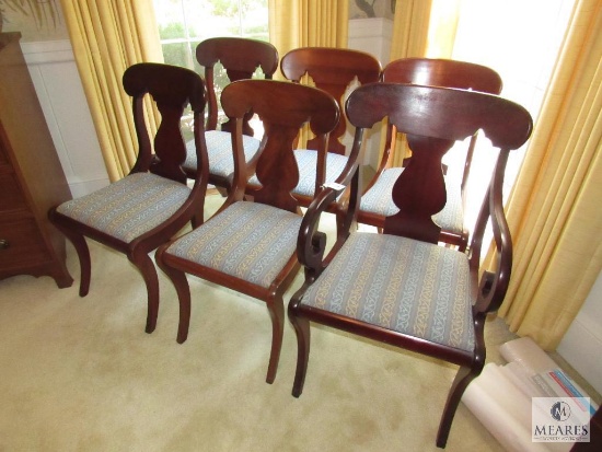 Lot of (6) Mixed Wood Dining Chairs with upholstered seats