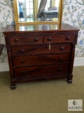 Antique Wood 2 over 3 Chest with Lion Feet