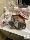 Lot Makeup Mirrors, Cosmetic Bag, Bobbie Pins, and more