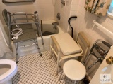 Bathroom Lot - Handicap Items Shower Seat, Walker, Cane, Hamper, Potty and more