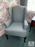 Wingback chair with wooden Cabriole legs