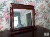 Adjustable mahogany mirror stand