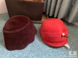 Lot of 2 - Vintage Ladies Velour Luisant Imported Fur Hats