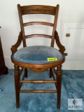 Antique Wood Chair - Ladder back with turned legs