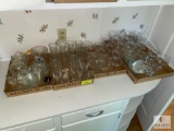 Large lot of clear glass - drinkware - service items