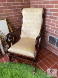 Mahogany upholstered rocker