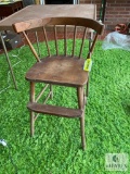 Oak wooden high chair