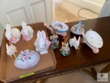 Lot of Ceramic & Porcelain Bunnies - Easter Decorations