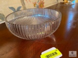 Ribbed Edge Glass Compote Bowl