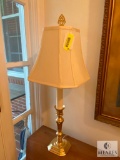 Brass Base Candlestick-type Table Lamp