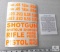 Set of 25 Ammo Can / Box Labels Hi-Vis Orange for Shotgun, Pistol, & Rifle