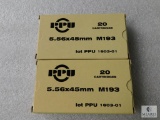 40 Rounds PPU 5.56x45mm Ammo M193