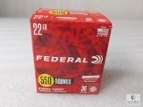 550 Rounds Federal .22 LR Ammo 36 Grain