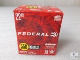 550 Rounds Federal .22 LR Ammo 36 Grain