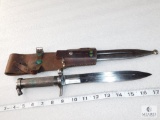 Swedish M/1896 Bayonet with Metal Scabbard & Leather Holster