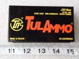 20 Rounds TulAmmo .223 REM Ammo 55 Grain FMJ