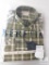 New Beretta Mens Green Beige Check Classic Drip Dry Button Up Shirt Sz Large